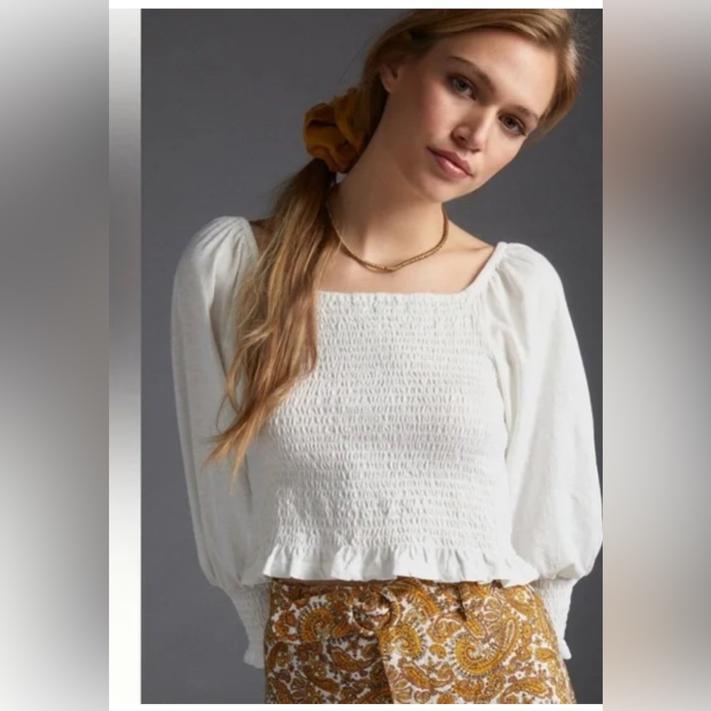 Anthropologie Pilcro Ginny Smocked Top - Size XS - Picture 1 of 4